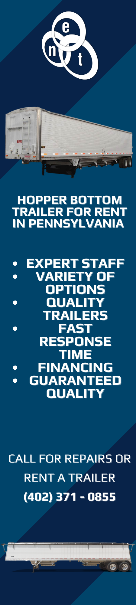 hopper bottom trailer for rent in Pennsylvania